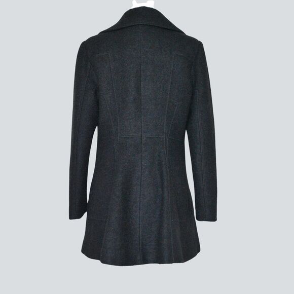 GUESS Women's Wool-Blend Black A-line Fit Swing/Trench Coat Size XL - Picture 4 of 10